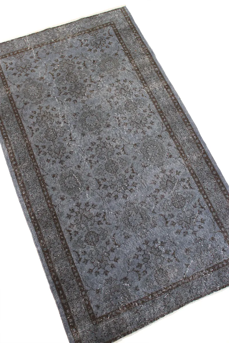 El Dokuma Lacivert Vintage Halı