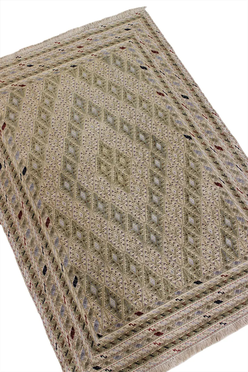 El Dokuma Afgan Berceste Bej Yün Kilim