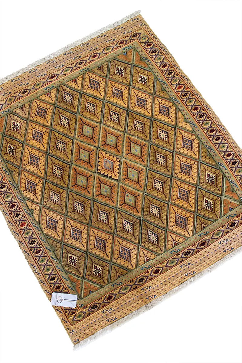 El Dokuma Afgan Berceste Kahve Yün Kilim