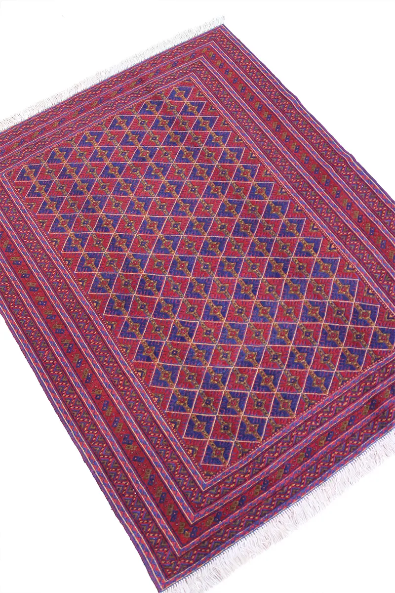 El Dokuma Afgan Berceste Bordo Yün Kilim