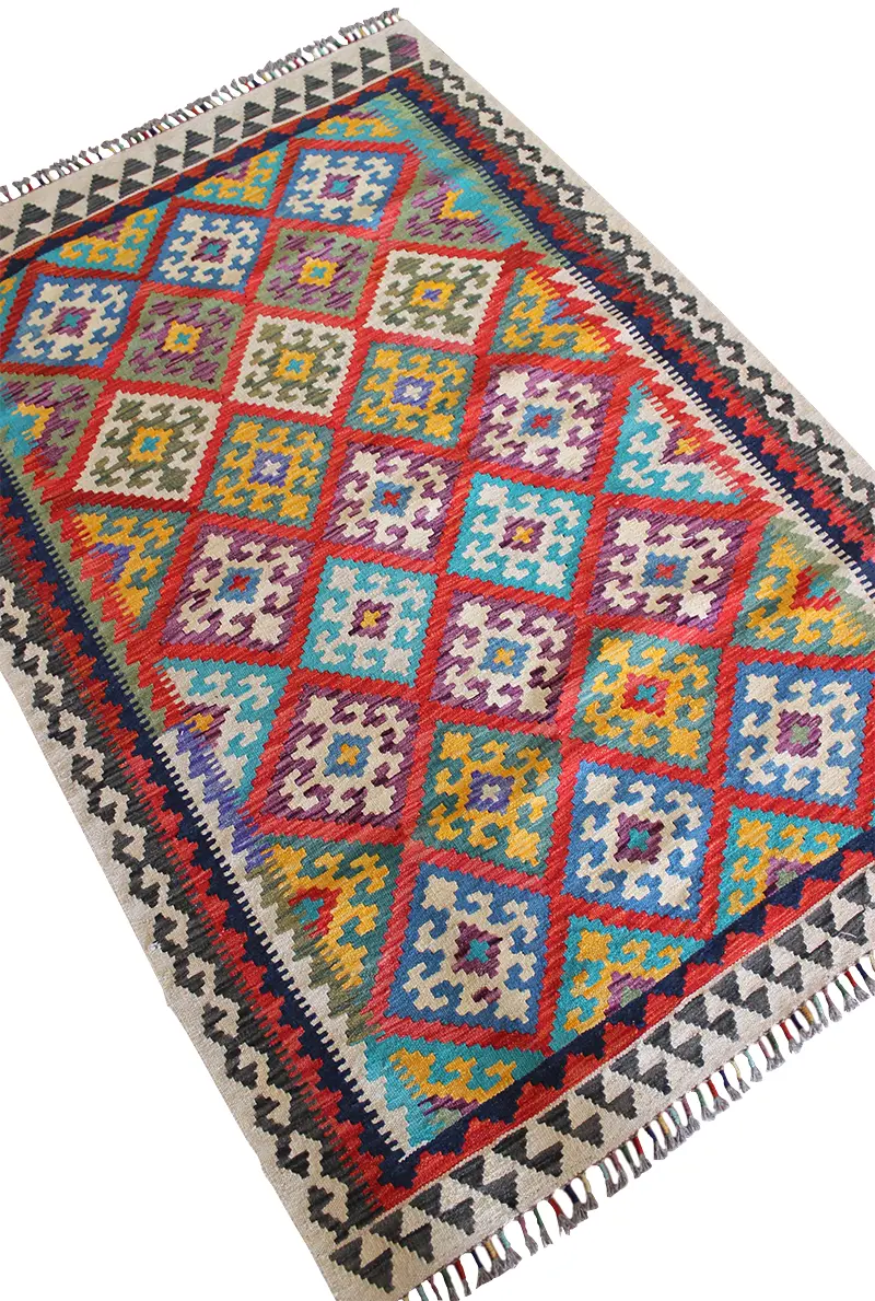 Natural El Dokuma Yün Afgan Kilim