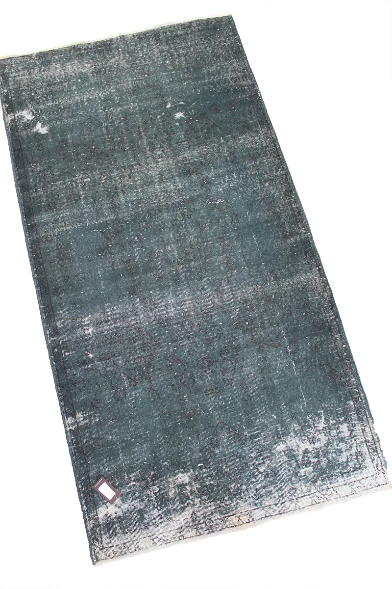 El Dokuma Mavi Vintage Halı