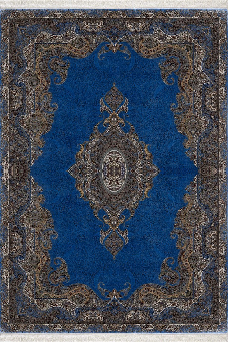 Woolknot Qum 2019 Mavi İpek Özel Tezgah Halısı