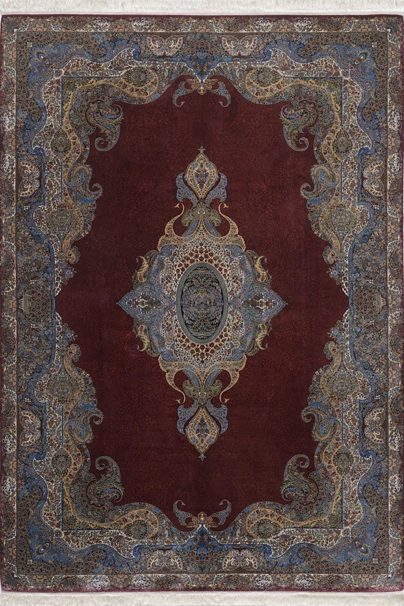 Woolknot Qum 2020 Kırmızı İpek Özel Tezgah Halısı