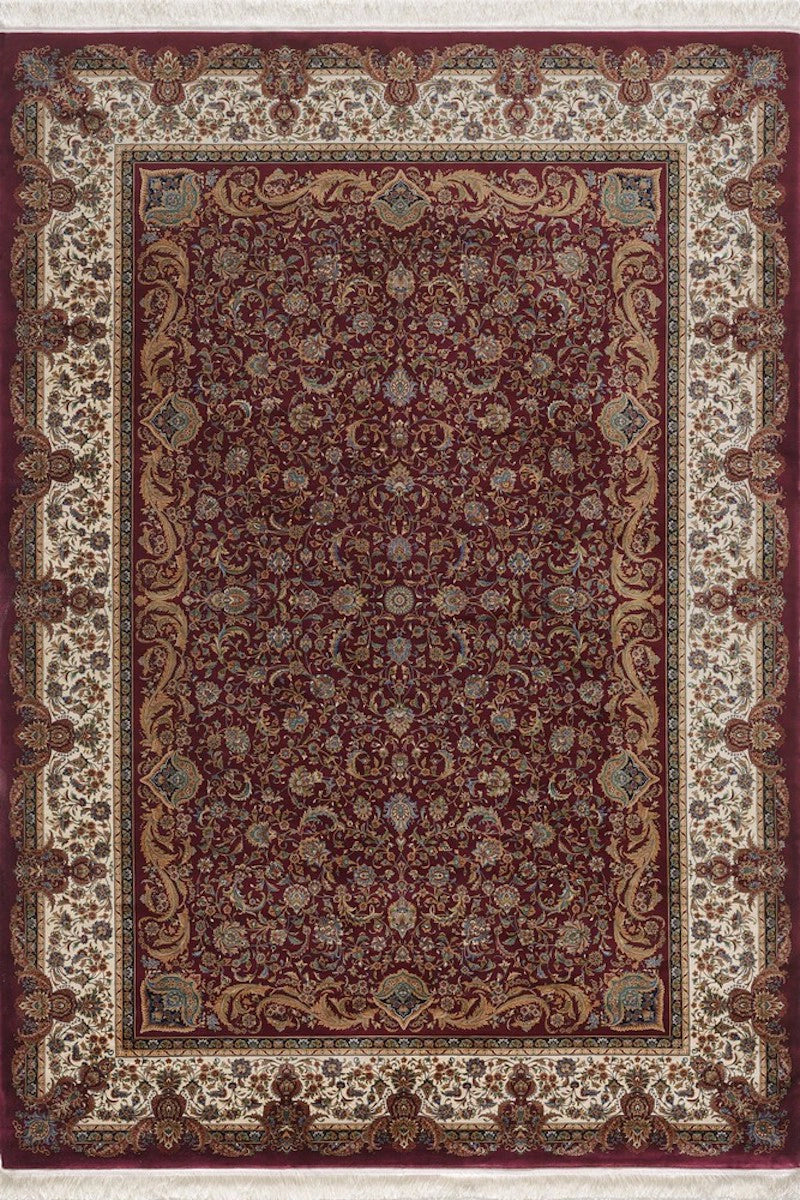 Woolknot Qum 2034 Kırmızı İpek Özel Tezgah Halısı