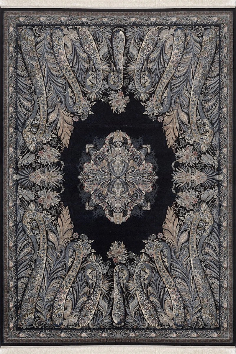 Woolknot İsfahan 2219B Siyah Özel Tezgah Halısı