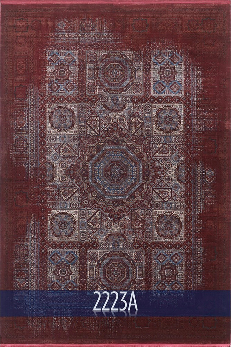 Woolknot Mavery 2223A Kırmızı Bambu Özel Tezgah Halısı