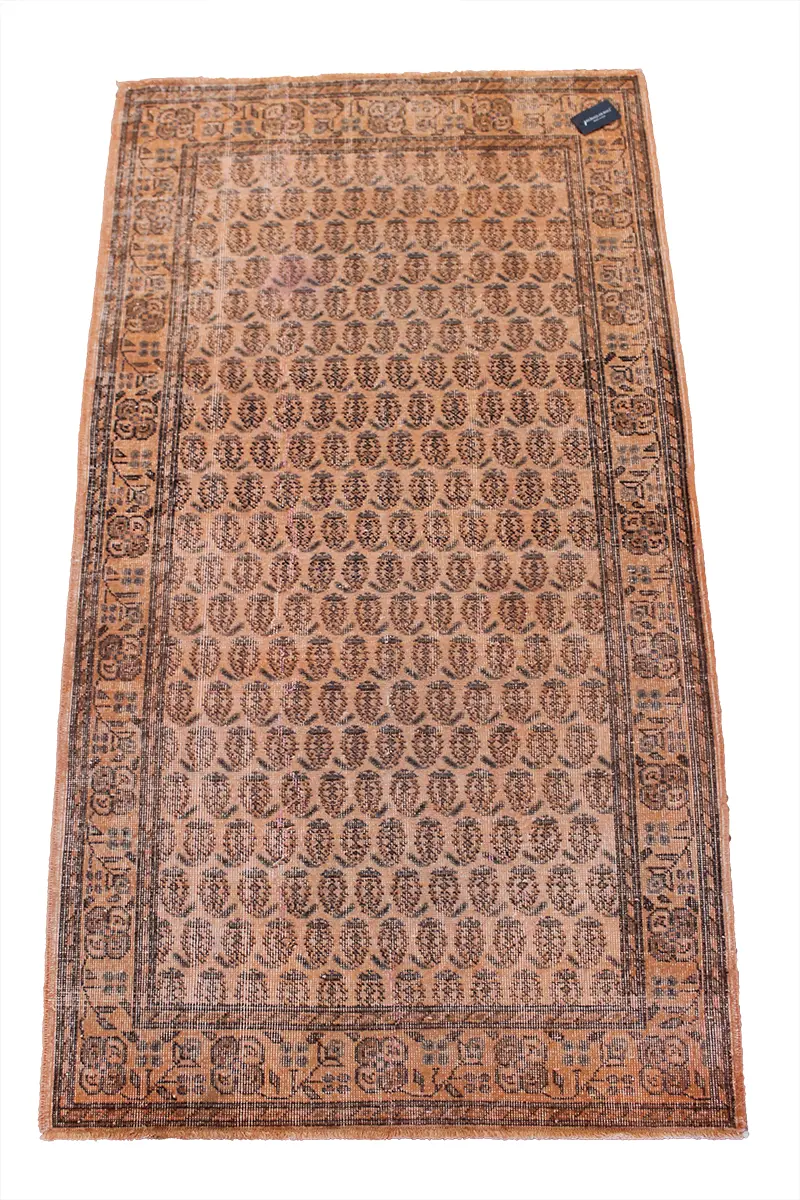 El Dokuma Turuncu Vintage Halı