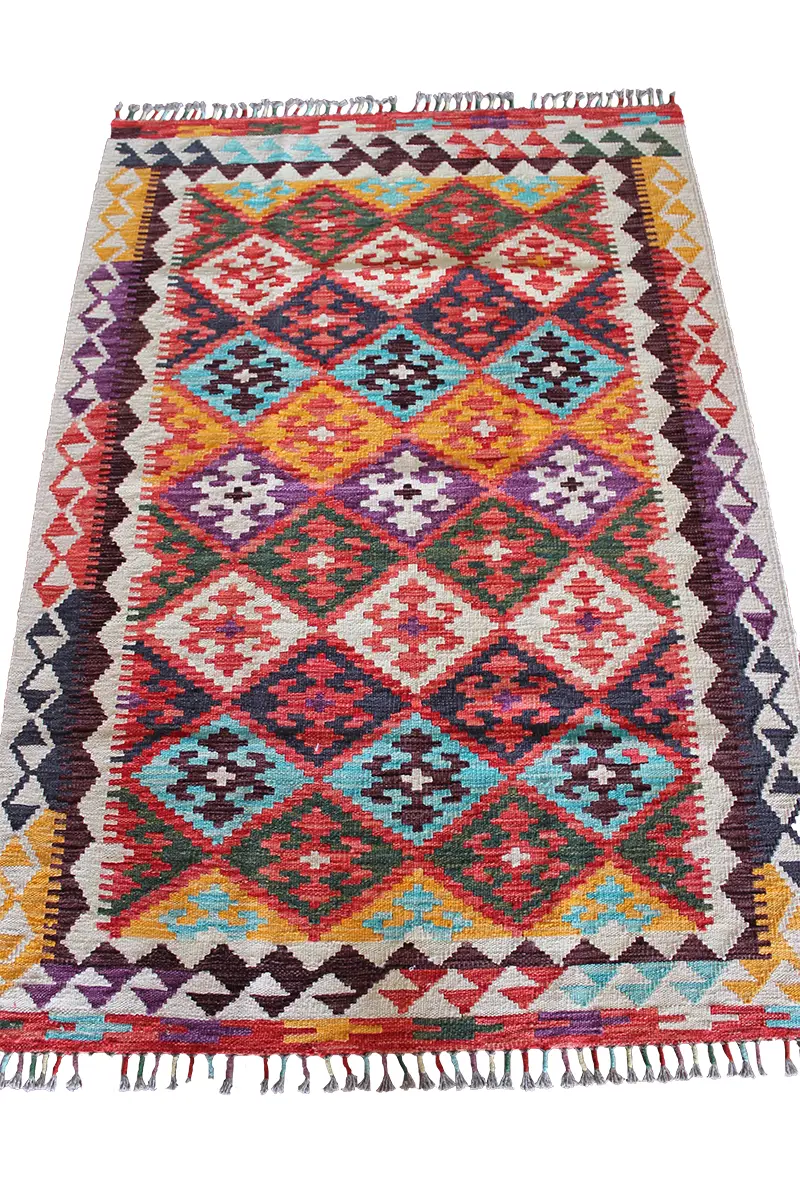 Natural El Dokuma Yün Afgan Kilim