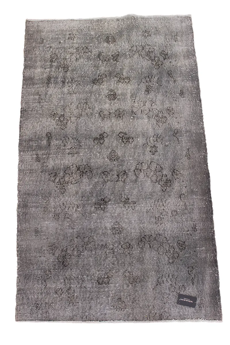 El Dokuma Gri Vintage Halı