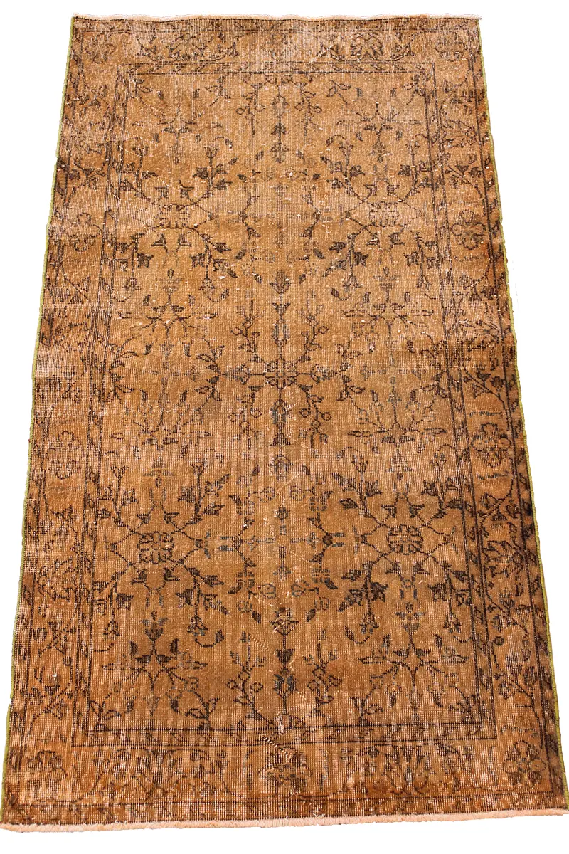 El Dokuma Turuncu Vintage Halı