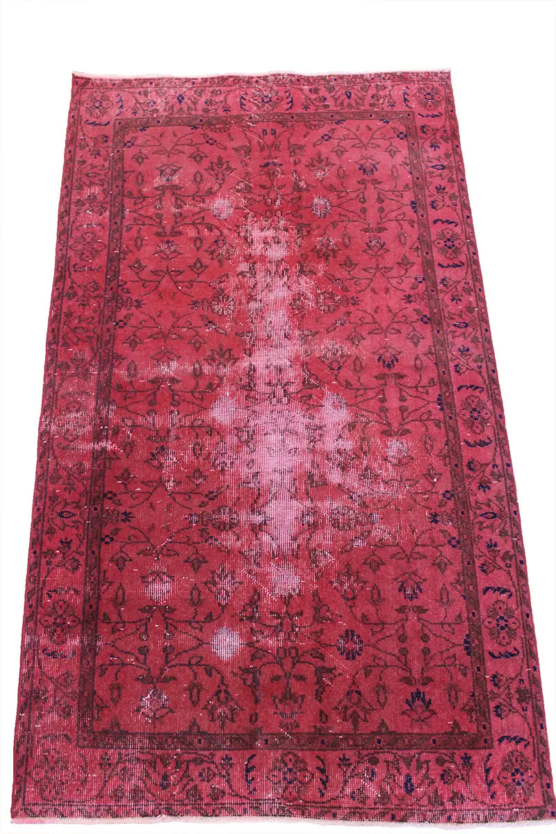 El Dokuma Pembe Vintage Halı