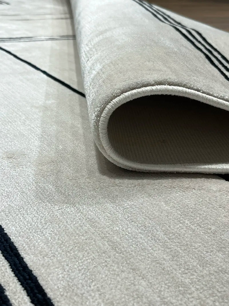 Modern Çizgili Siyah Bambu Özel Tezgah Halısı