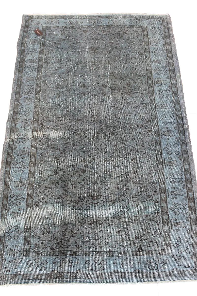 El Dokuma Mavi Vintage Halı