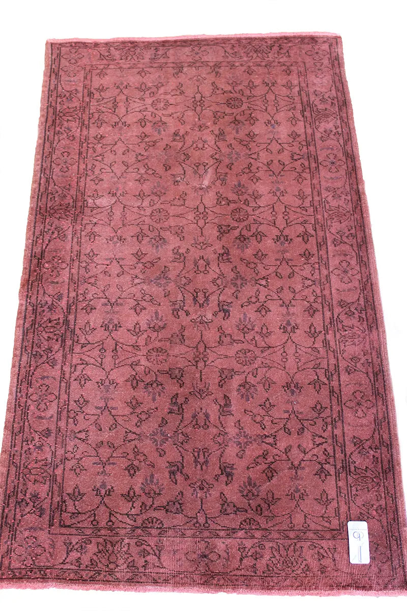 El Dokuma Pembe Vintage Halı