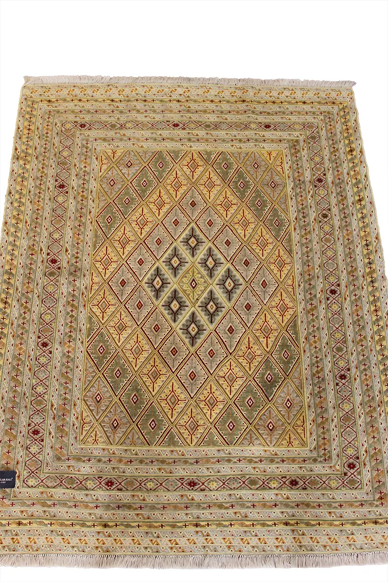 El Dokuma Afgan Berceste Kahve Yün Kilim