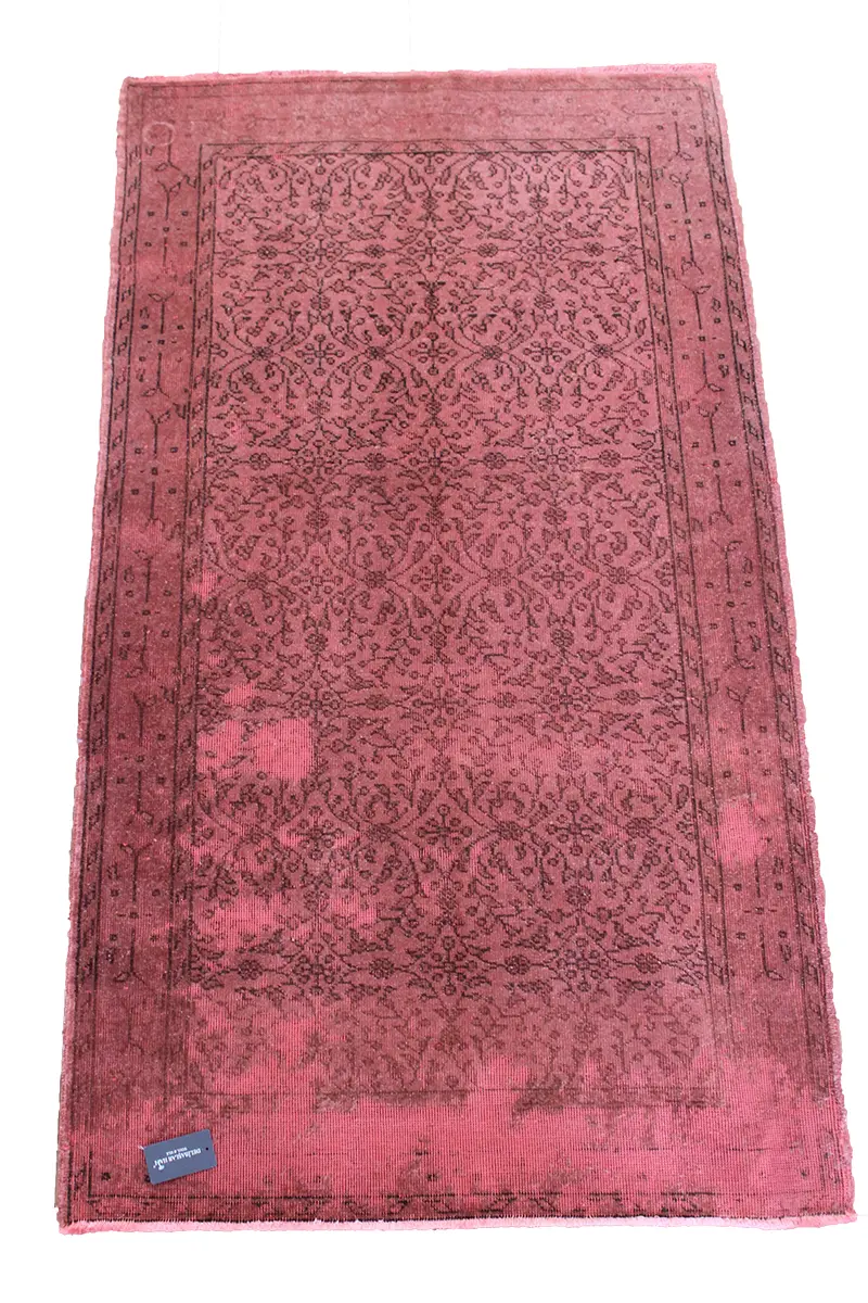 El Dokuma Pembe Vintage Halı