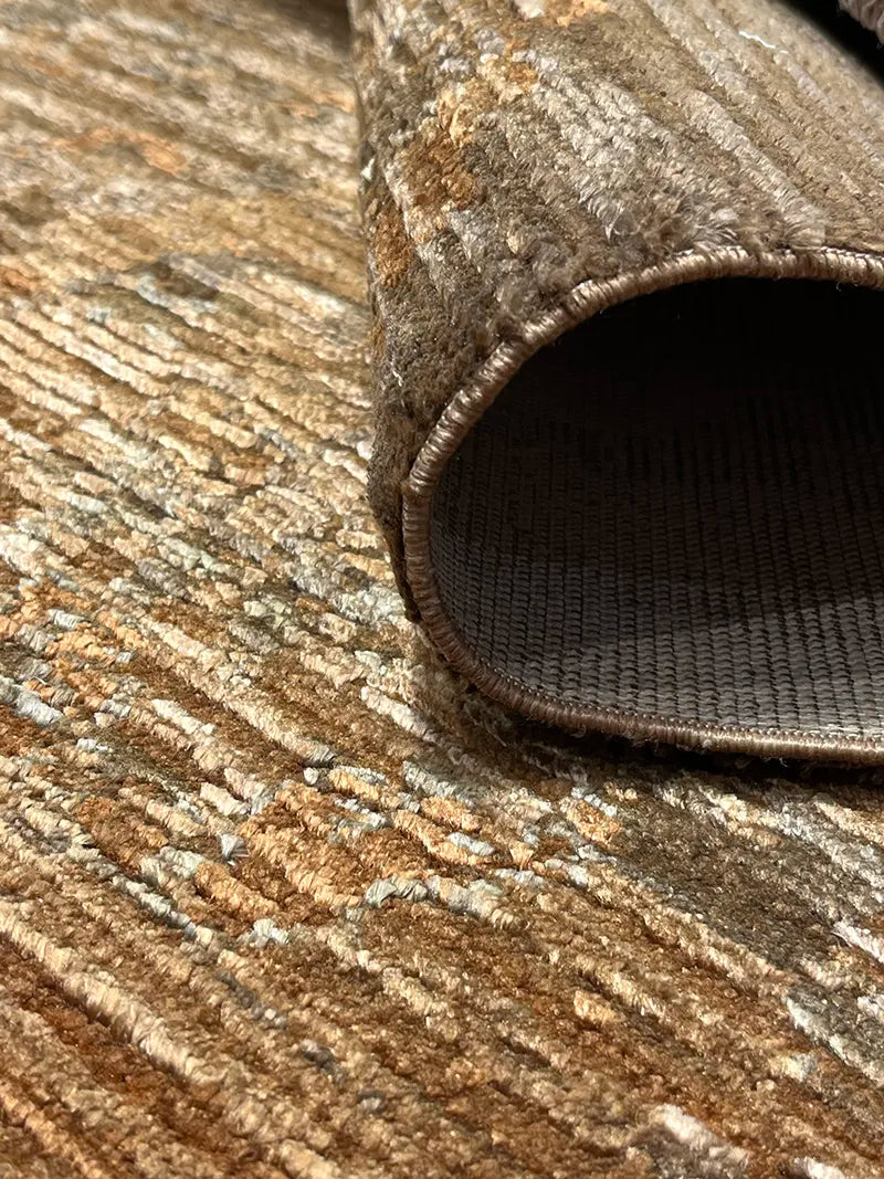 Woolknot Ametist Vintage Desen Kahve Makine Halısı