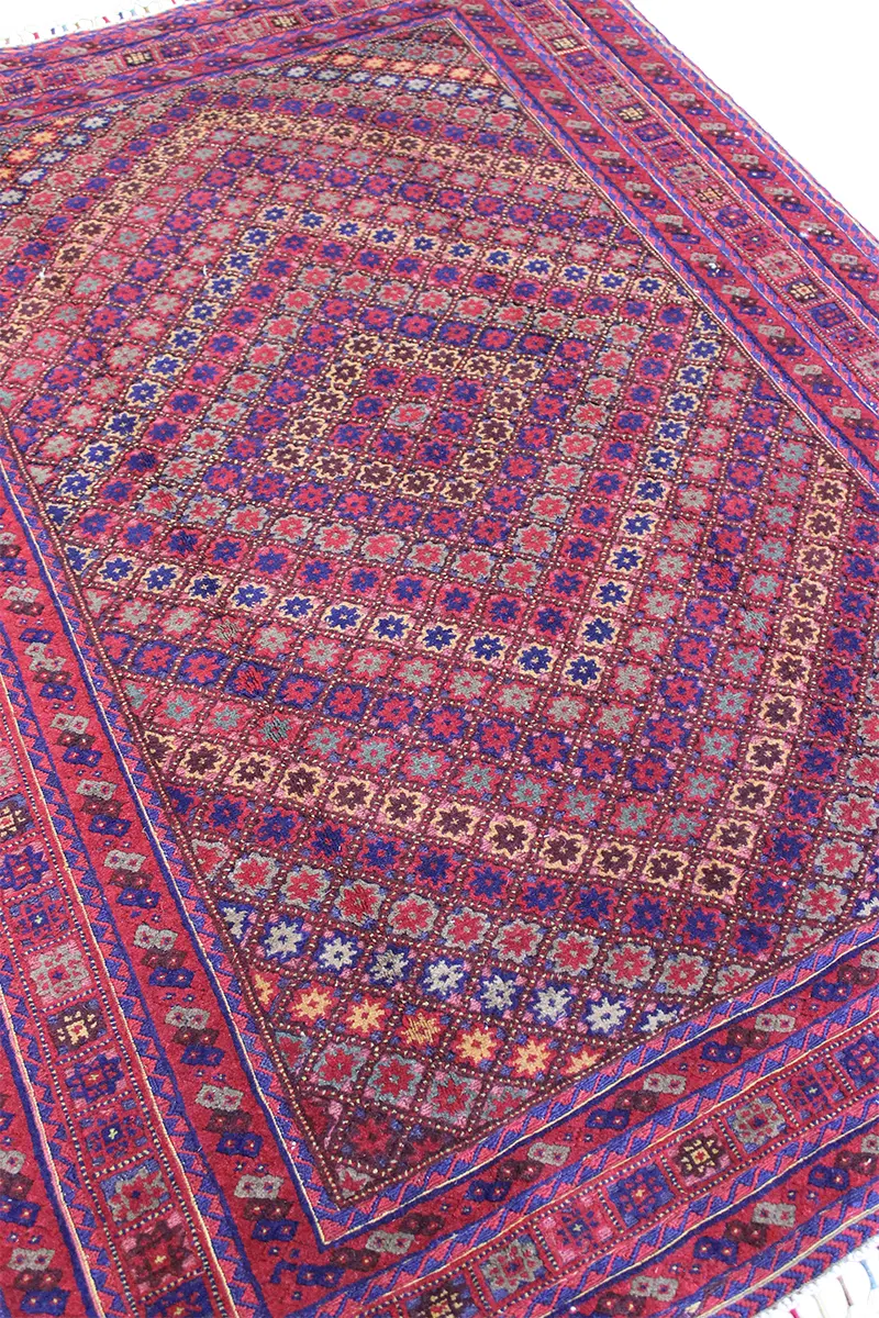 El Dokuma Afgan Berceste Bordo Yün Kilim