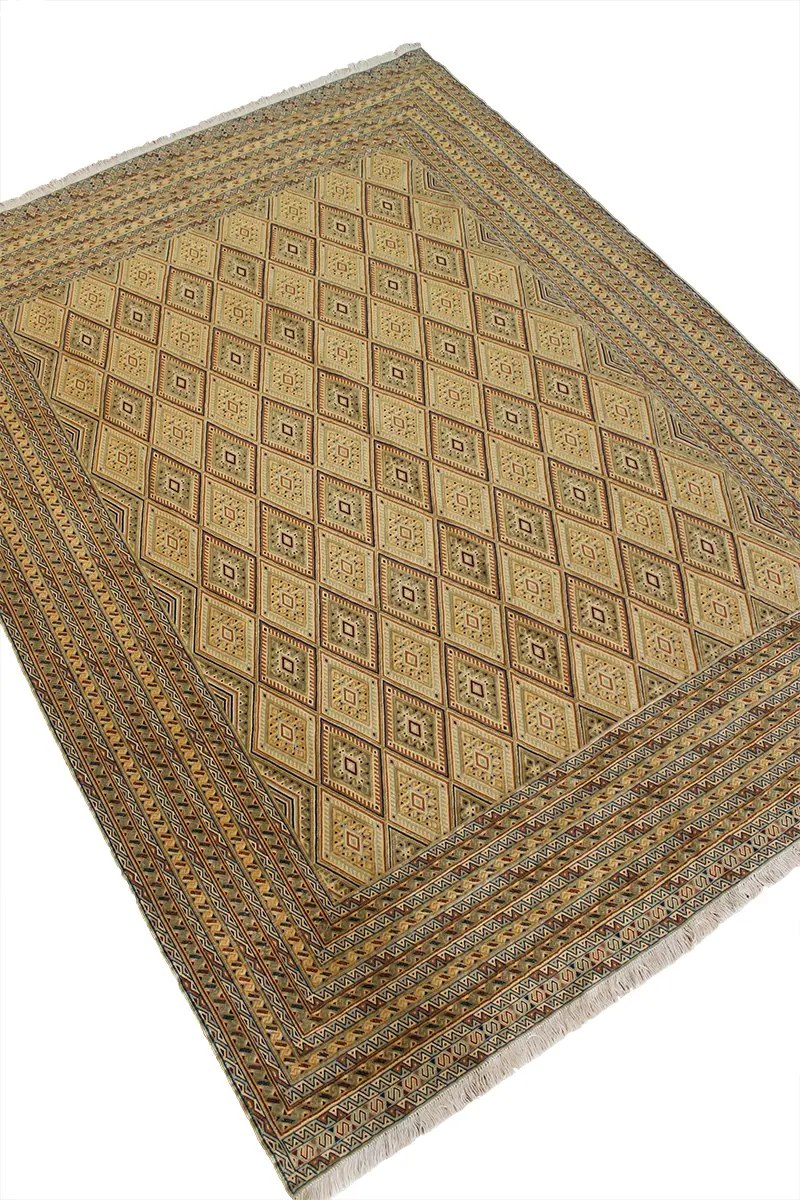 El Dokuma Afgan Berceste Kahve Yün Kilim