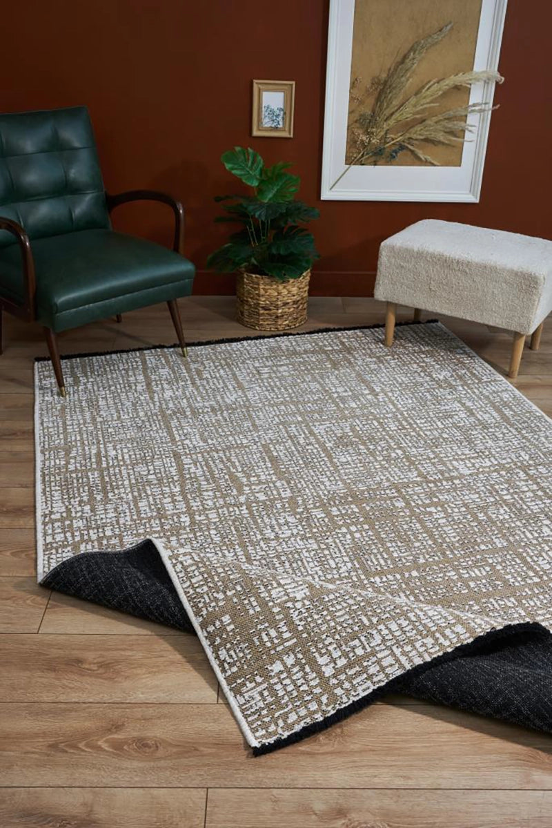 Apex Gloria 4011 Jüt Dokuma Beyaz Makine Dokuması Kilim