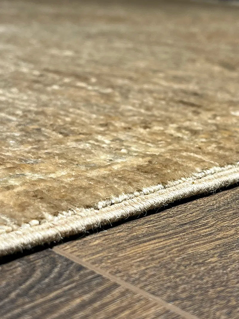 Overdye Serisi Eskitme El Dokuma Sarı Halı