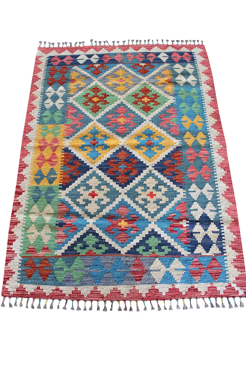 Natural El Dokuma Yün Afgan Kilim
