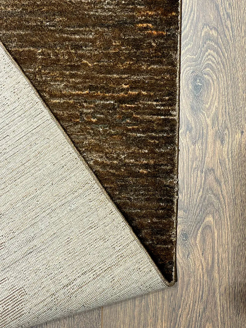 Woolknot Ametist Vintage Desenli Kahve Makine Halısı