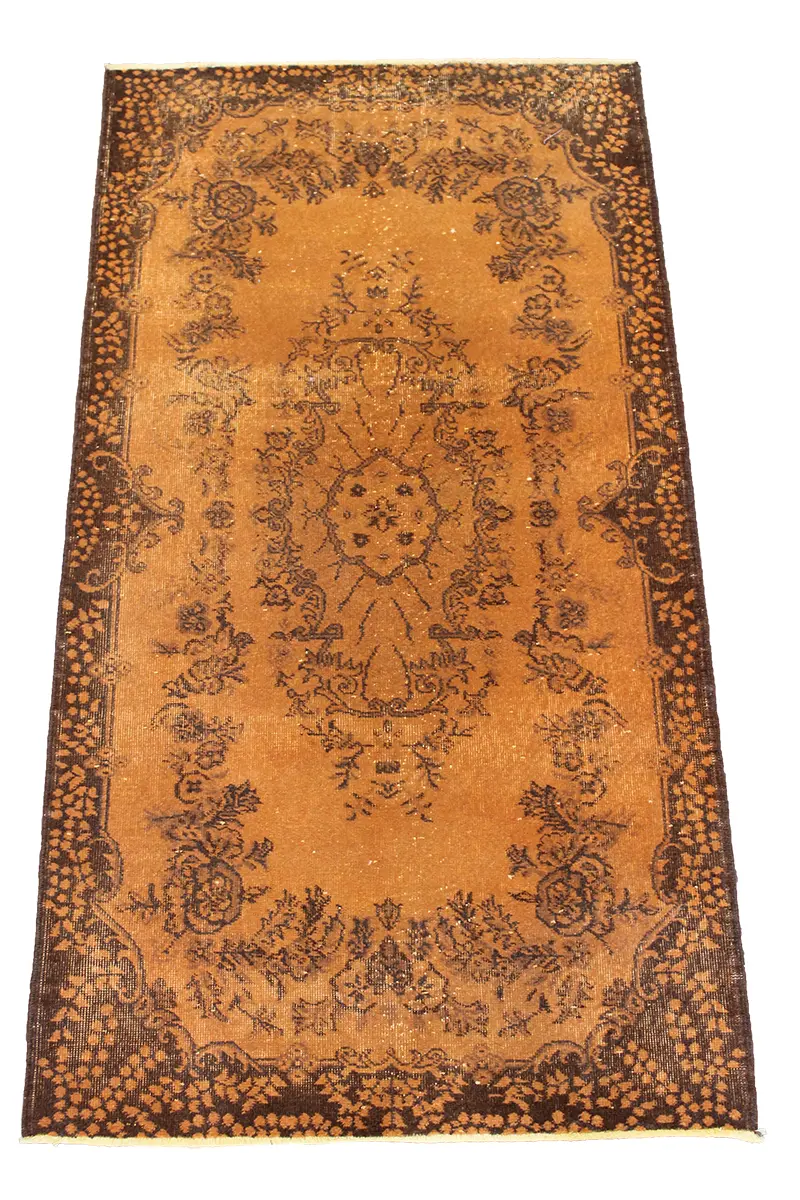 El Dokuma Turuncu Vintage Halı