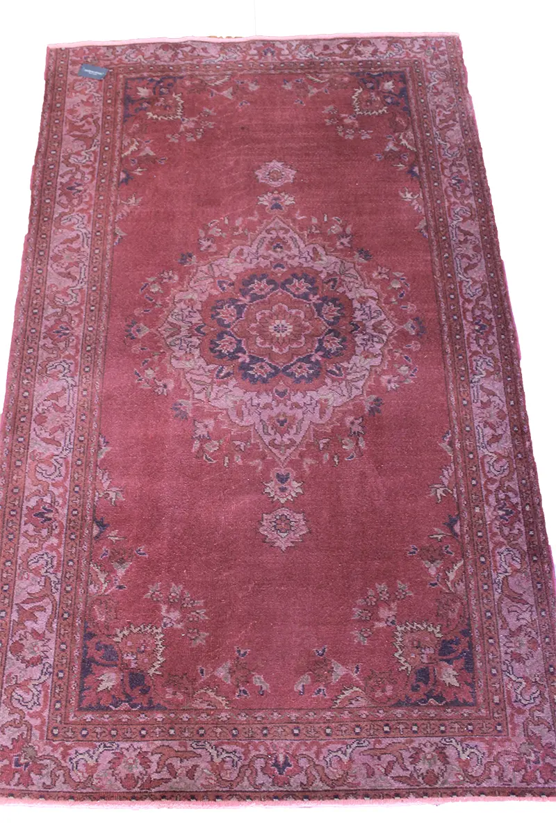 El Dokuma Pembe Vintage Halı