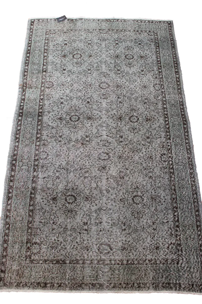 El Dokuma Gri Vintage Halı