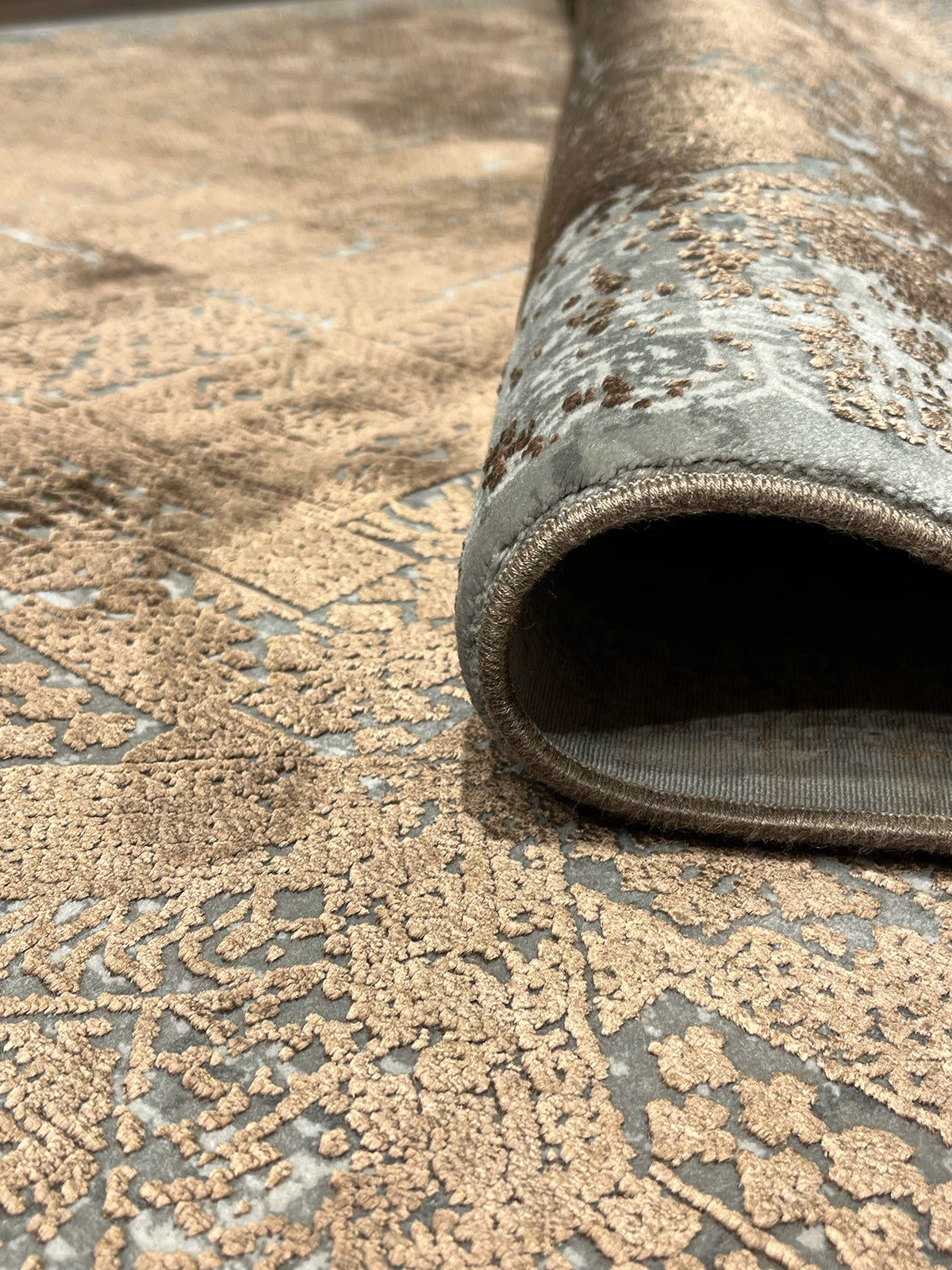 Eskitme Desen Kahve Bambu Özel Tezgah Halısı