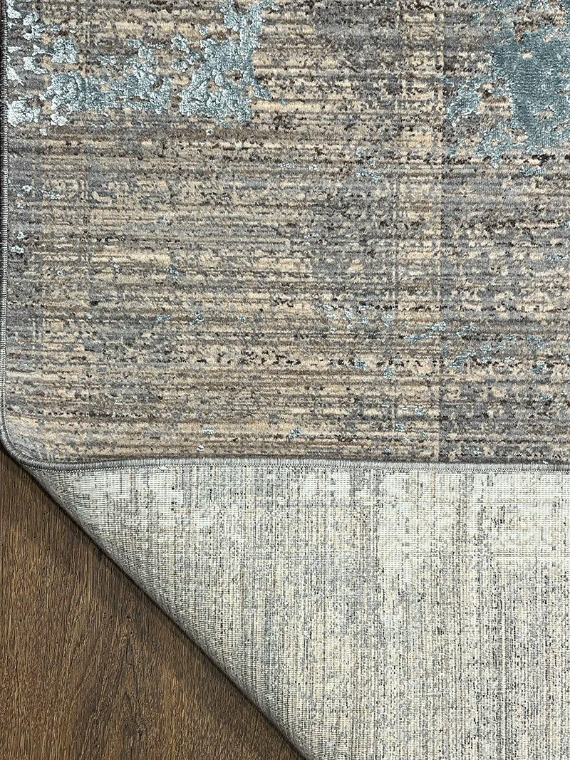 Eskitme Memlük Desen Turkuaz Bambu Özel Tezgah Halısı