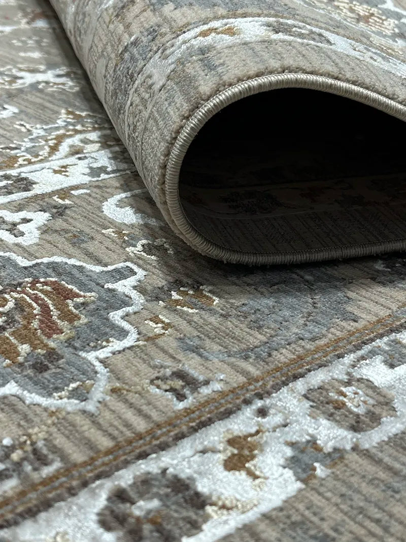 Hera Serisi Bej Bambu Özel Tezgah Halısı