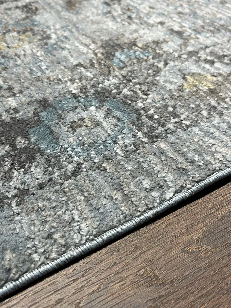 Woolknot Ametist Vintage Desen Gri Makine Halısı