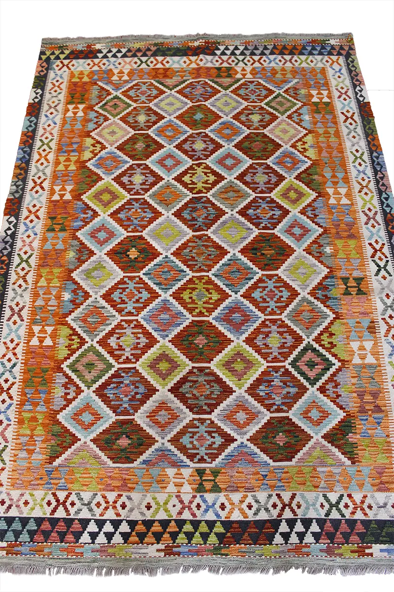 Natural El Dokuma Yün Afgan Kilim