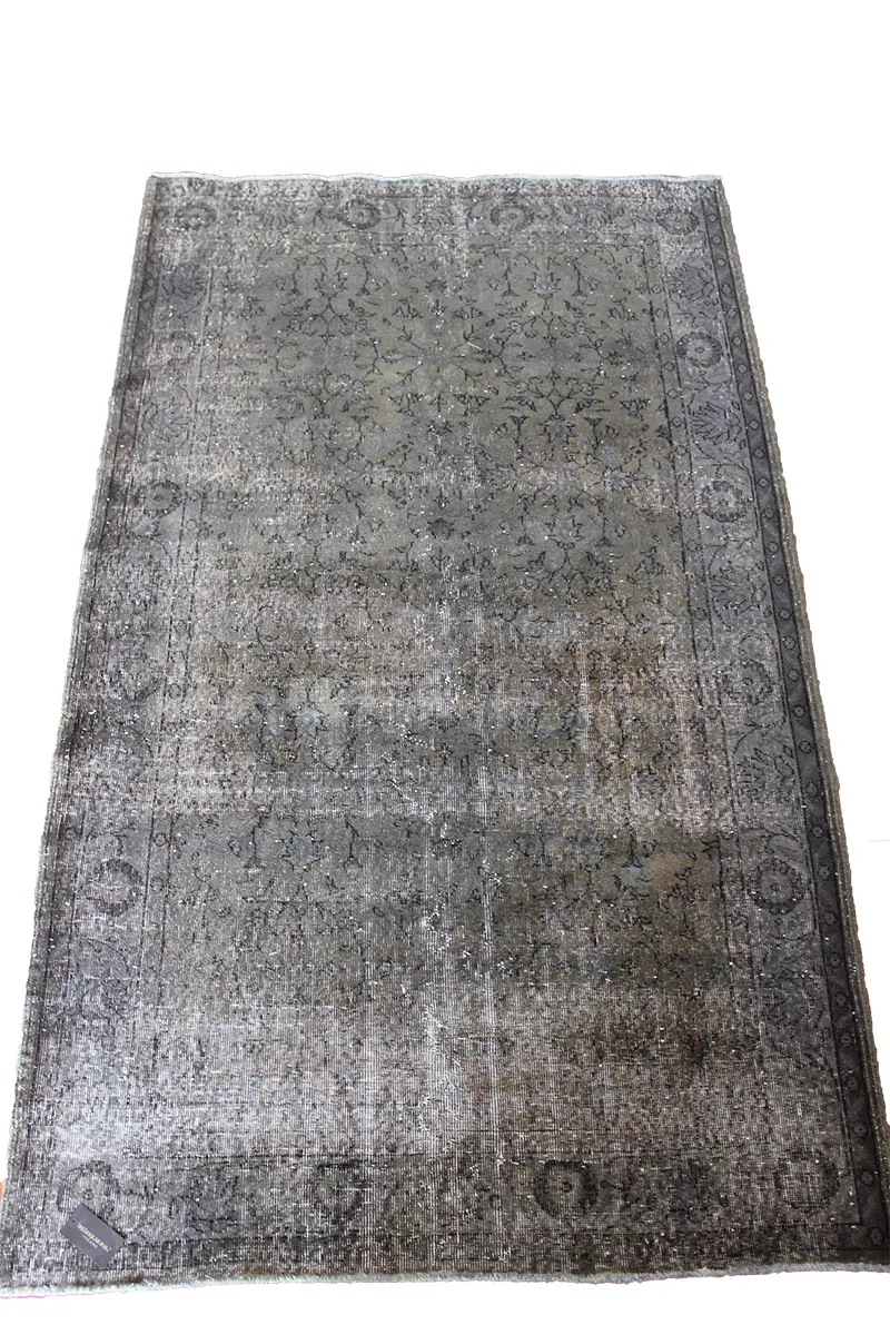 El Dokuma Gri Vintage Halı