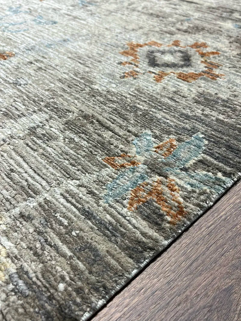 Woolknot Ametist Vintage Desenli Bej Makine Halısı