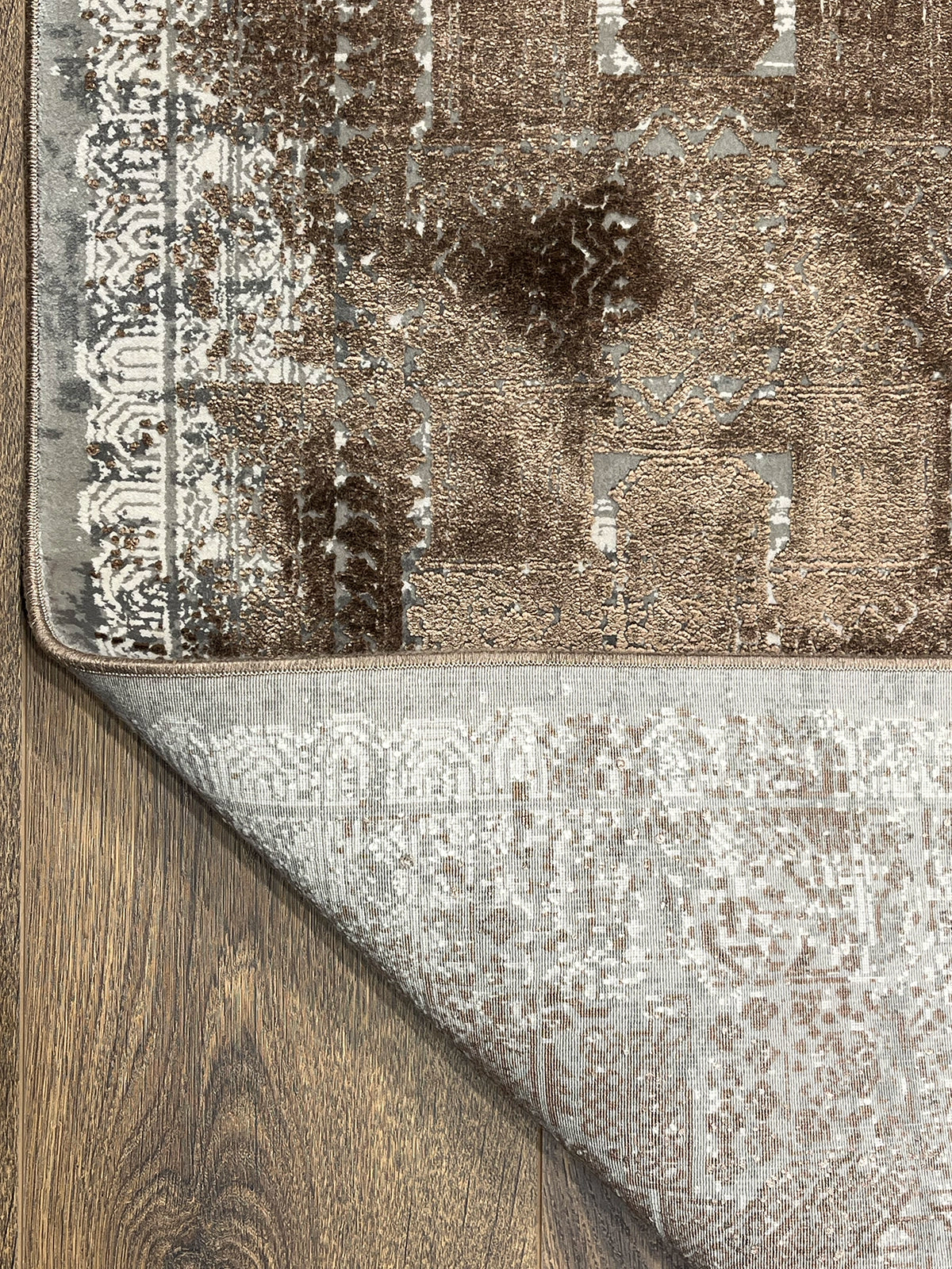 Eskitme Desen Kahve Bambu Özel Tezgah Halısı