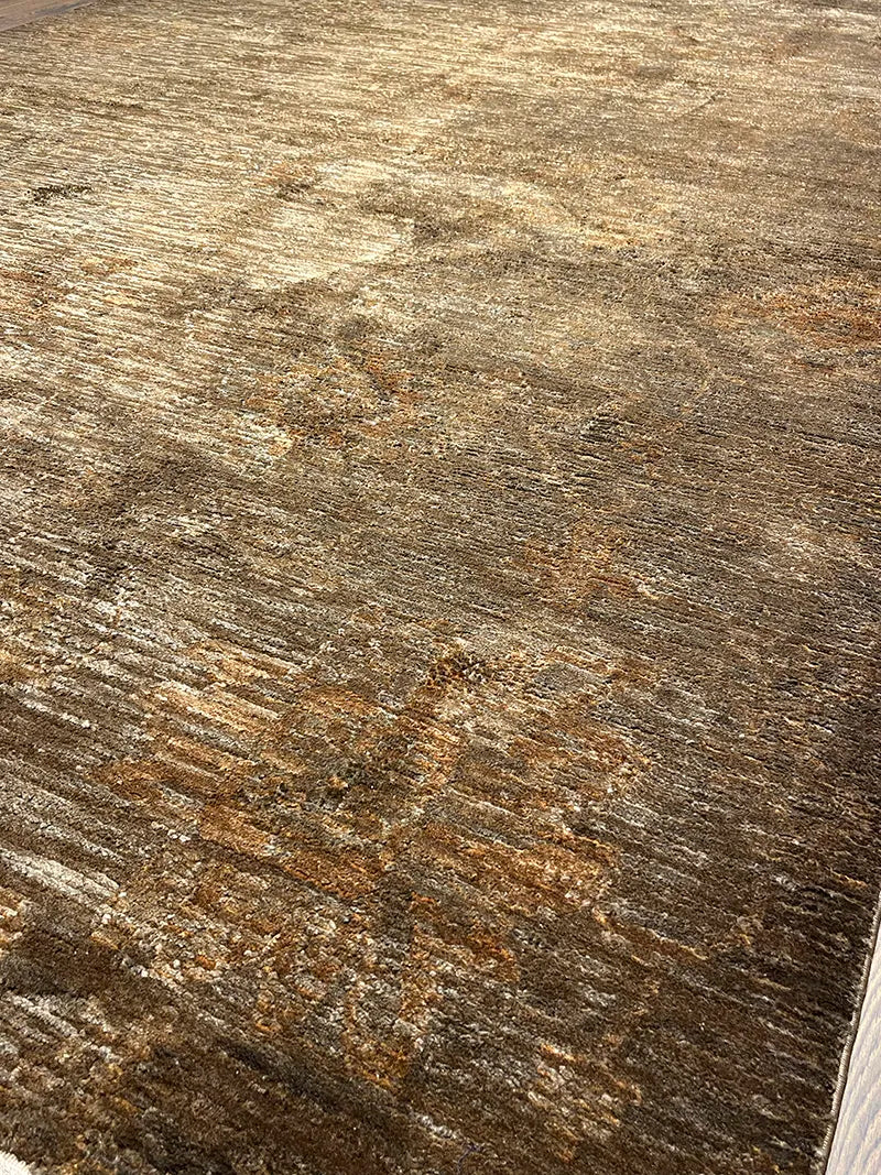 Woolknot Ametist Vintage Desenli Kahve Makine Halısı