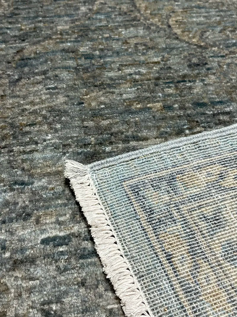 Overdye Serisi Eskitme El Dokuma Yeşil Halı