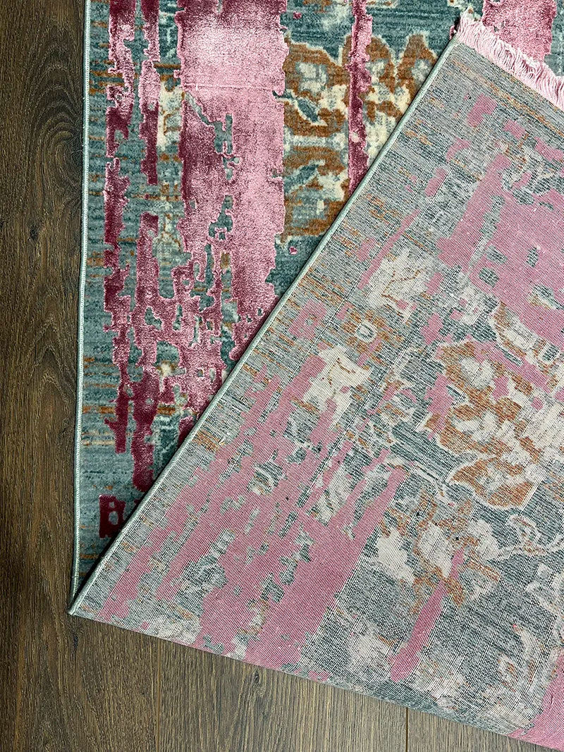 Uşak Desenli Pembe Bambu Özel Tezgah Halısı