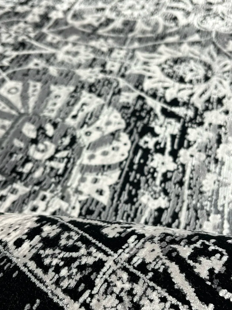 Modern Siyah Bambu Özel Tezgah Halısı