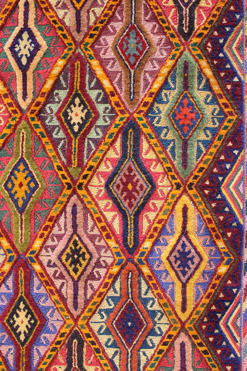 El Dokuma Afgan Berceste Renkli Yün Kilim