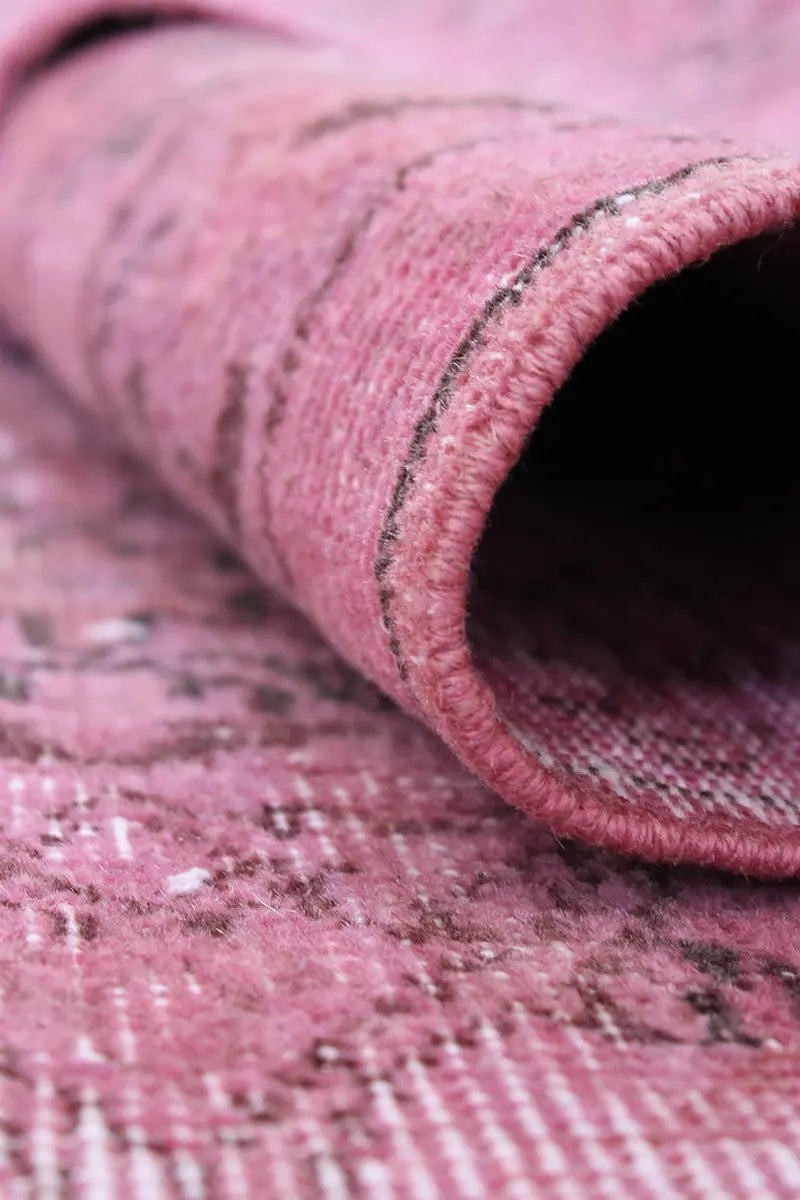 El Dokuma Pembe Vintage Halı