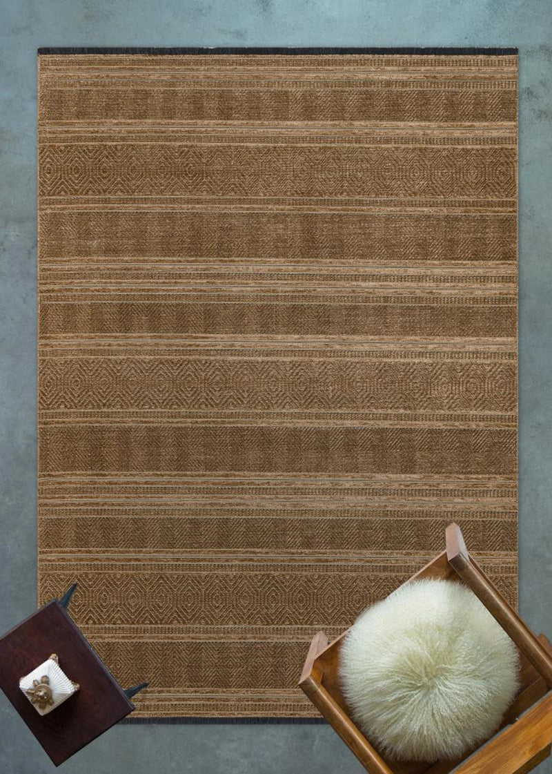 Apex Gloria 4002 Jüt Dokuma Kahve Makine Dokuması Kilim