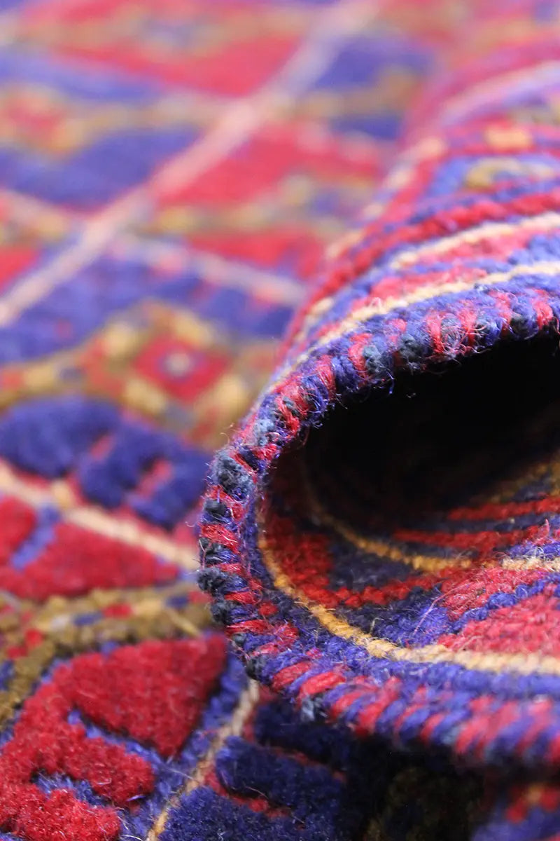 El Dokuma Afgan Berceste Bordo Yün Kilim