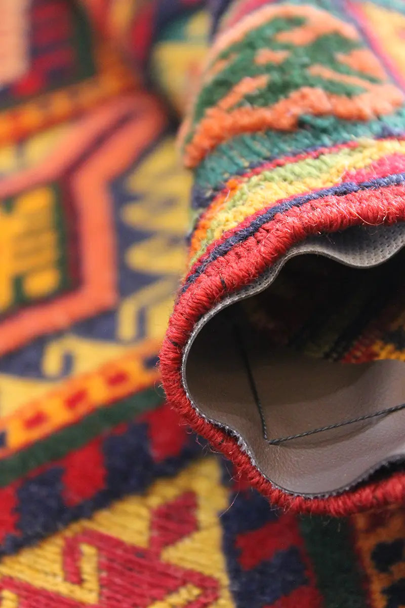 El Dokuma Afgan Berceste Renkli Yün Kilim