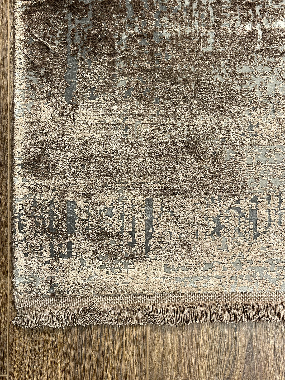 Eskitme Desen Kahve Bambu Özel Tezgah Halısı