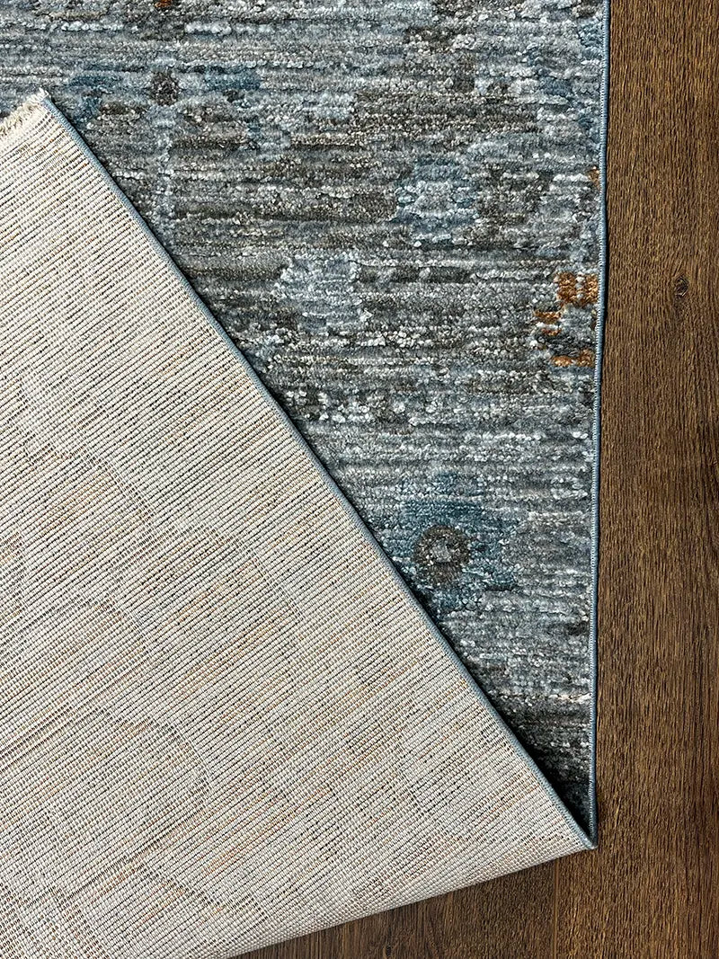 Woolknot Ametist Vintage Desen Mavi Makine Halısı